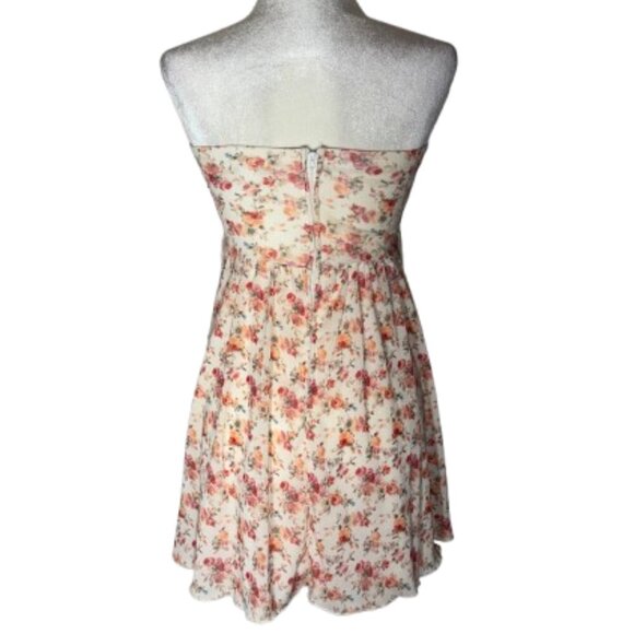 Trixxi Ladies Strapless Fit + Flare Floral Dress Size Small - Picture 4 of 6